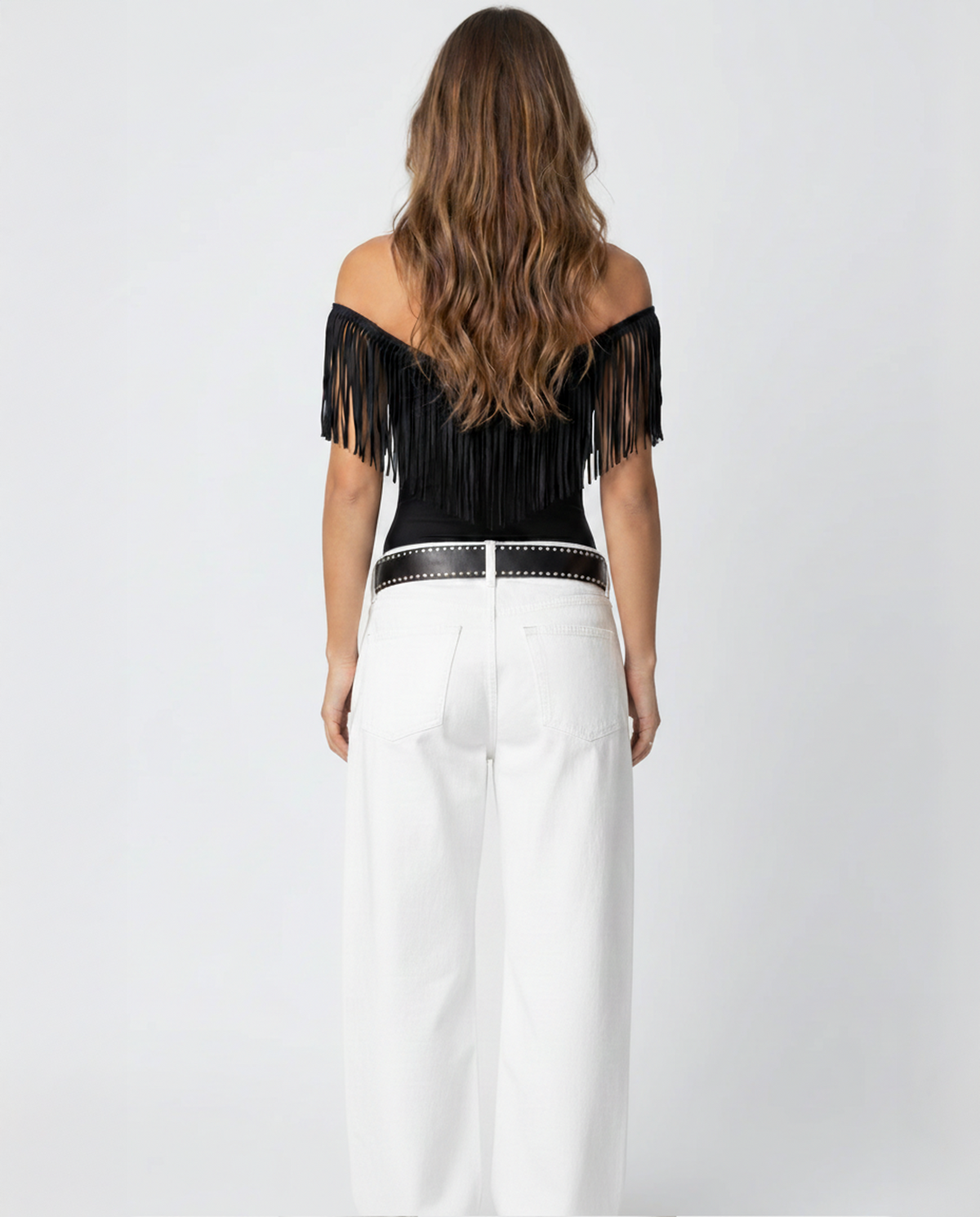 Luxe Black Fringe Top
