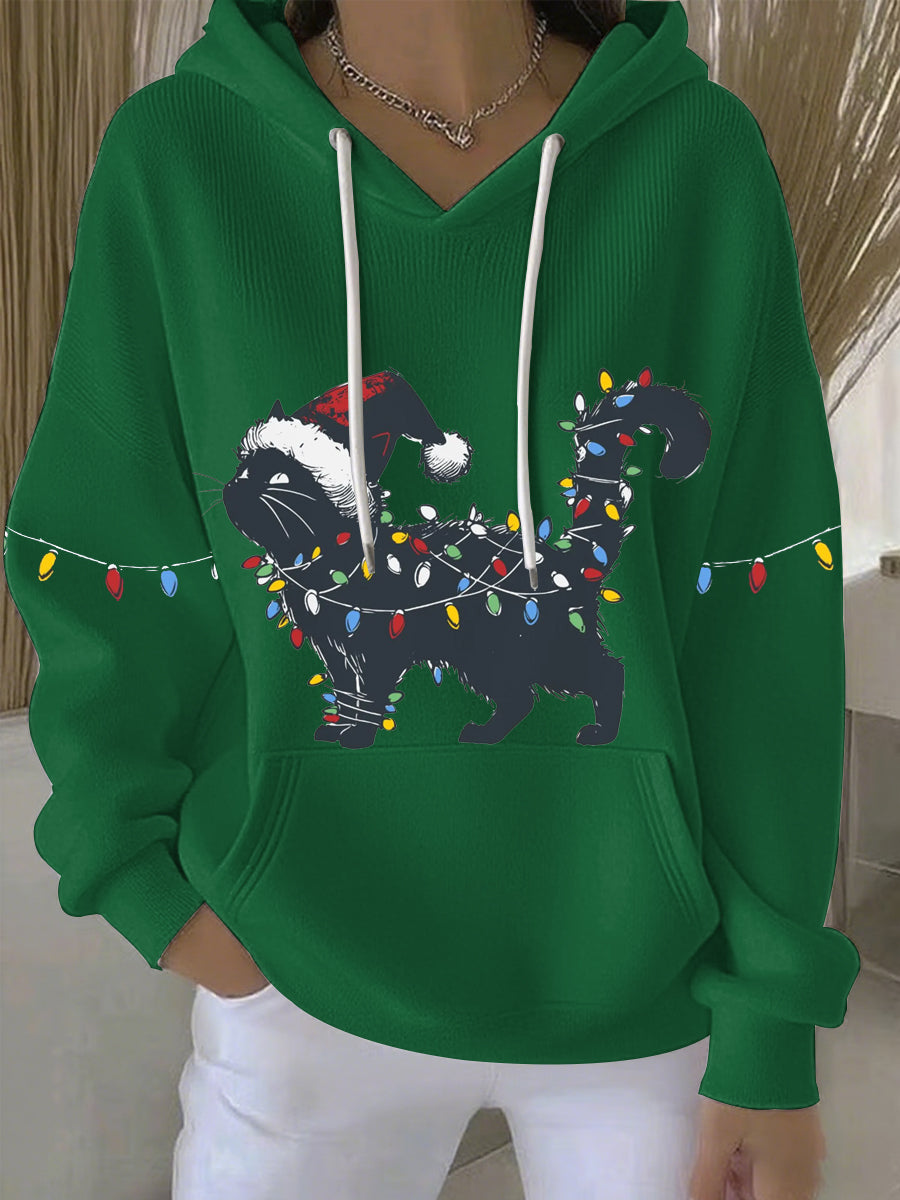 Women's Christmas Print Casual Hoodie