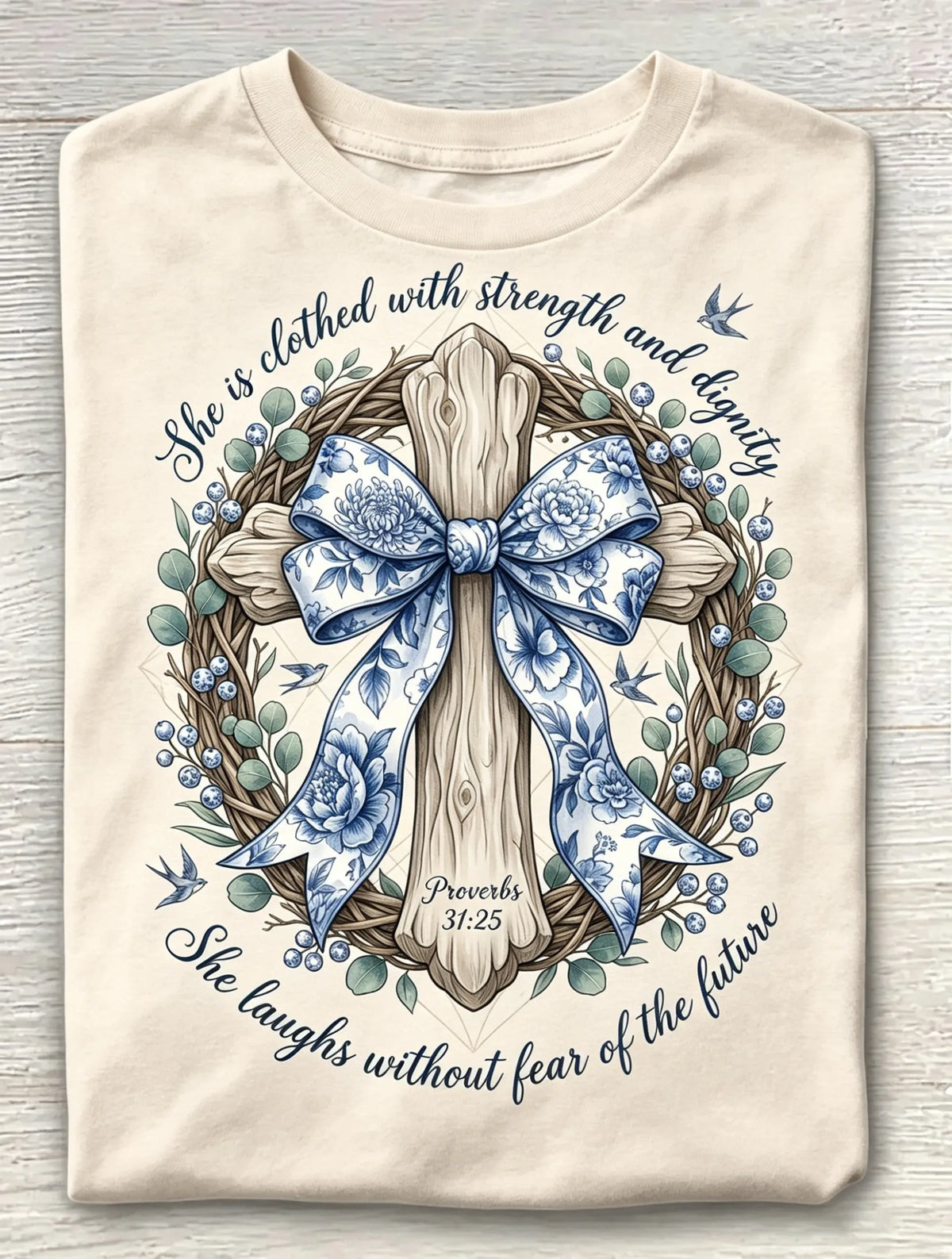 Women Crew Neck Short Sleeve Christian Floral Bible Verse Graphic Casual T-Shirt