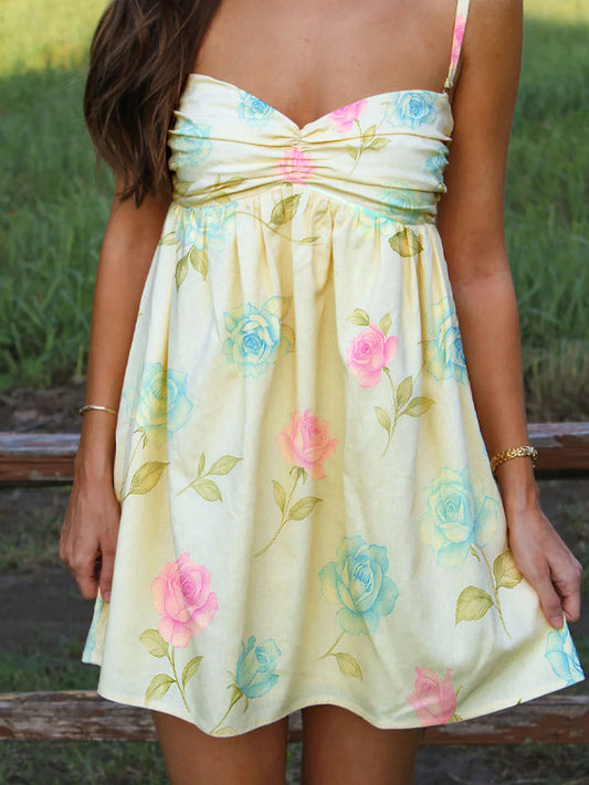 Sweetheart neck ruched mini dress