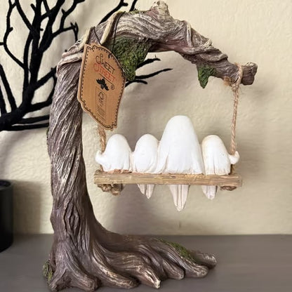 Halloween Swinging Ghost on Tree Swing🎃
