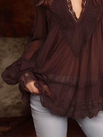 Romance Soft Draped Bohemian Elegance Blouse