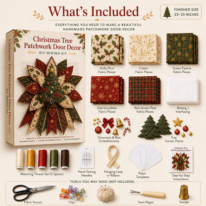 Festive Quilted Christmas Door Hanging DIY Sewing Kit
