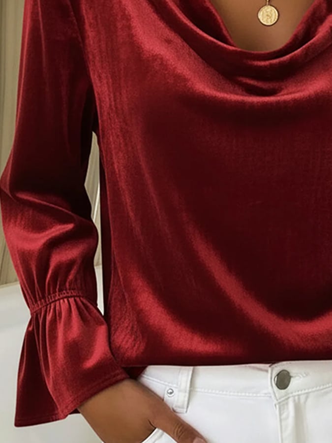 Women'S Casual Loose Bell Sleeve Top
