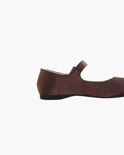 Satin Square Toe Mary Jane Flats