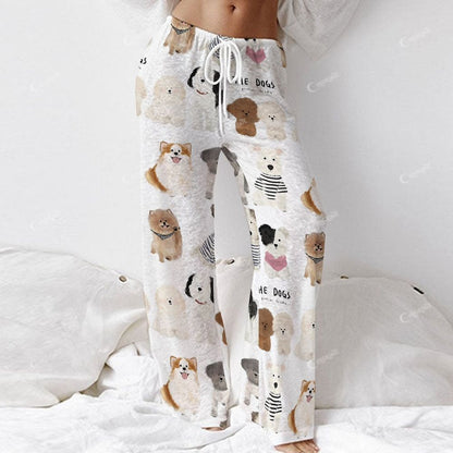 Colordate Women's Dog Print Long Sleeve   Homewear Set