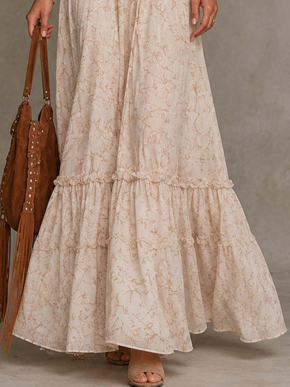 Bohemian Vacation Lace-up Maxi Dress