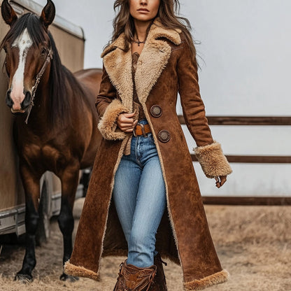 Women's Western Retro Coat Plush Autumn And Winter Warm Coat
