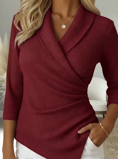 Women'S Casual Loose Pleated Irregular Top