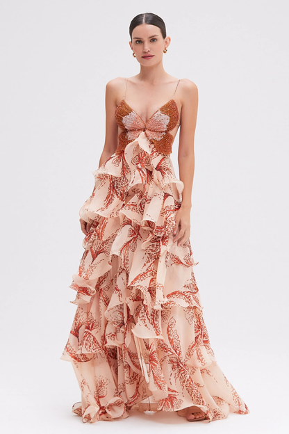 Fashion Multi-Layer Ruffled Butterfly Dress