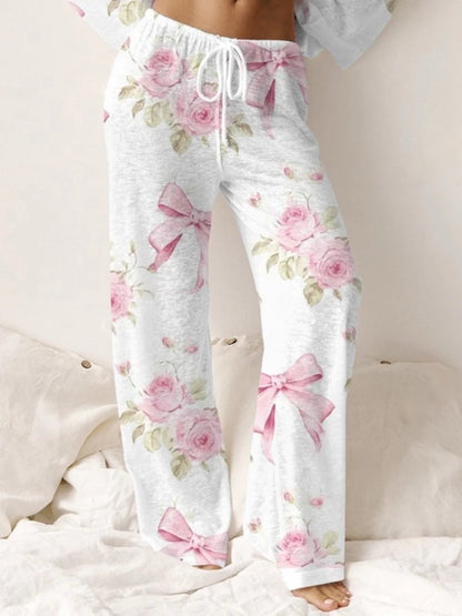 Women's Floral Bow Pajama Set