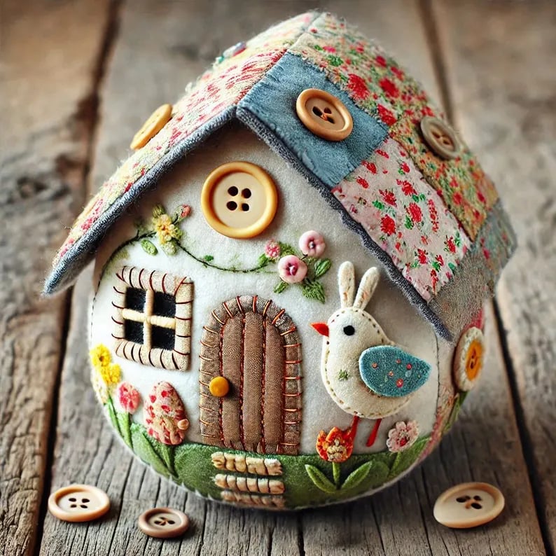 🏡🥚Patchwork Felt Egg House DIY Kit