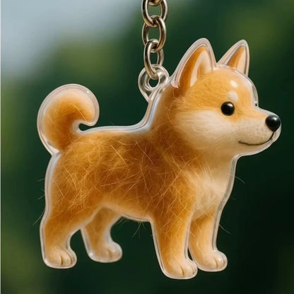 Dog Hair Collector Keychain Charm Memorial Storage Box
