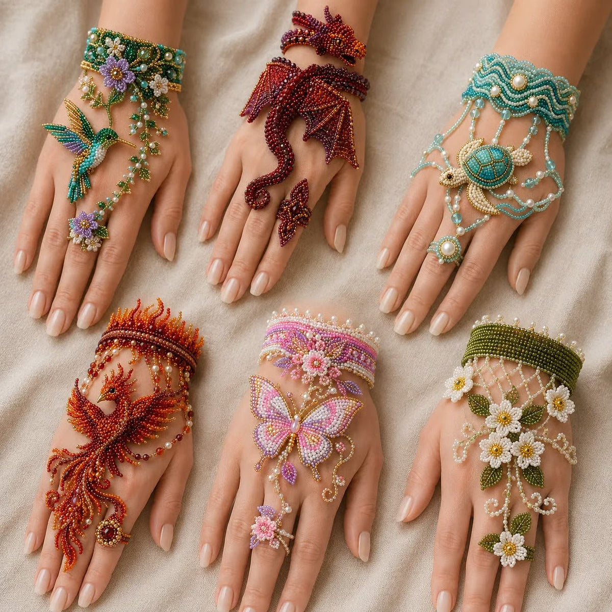 ✨ DIY Beaded Hand Bracelet Kit – Create Your Own Wearable Art