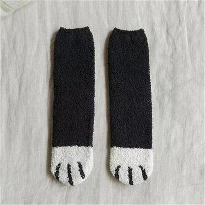 Lovely Cat Paw Inspired Fuzzy Plush Socks