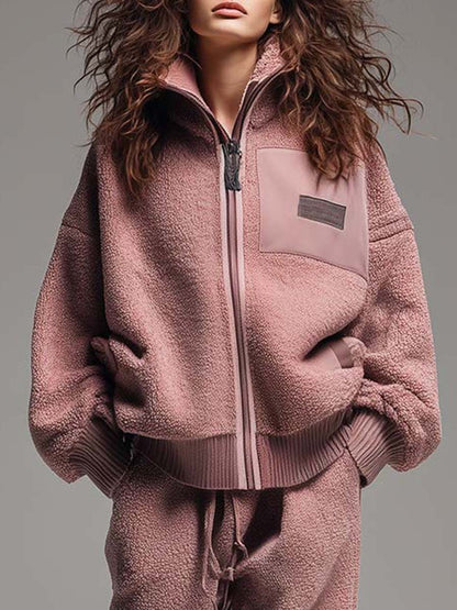 Oversized Lilac Teddy Wool-blend Tracksuit
