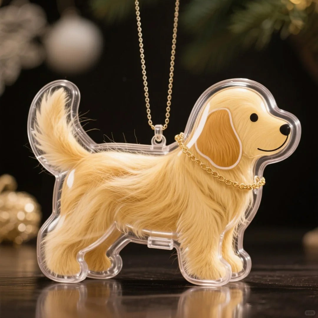 Dog Hair Collector Keychain Charm Memorial Storage Box