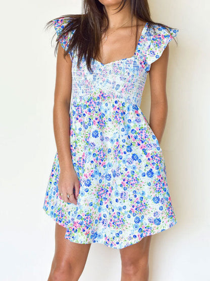 Frill pleated dress