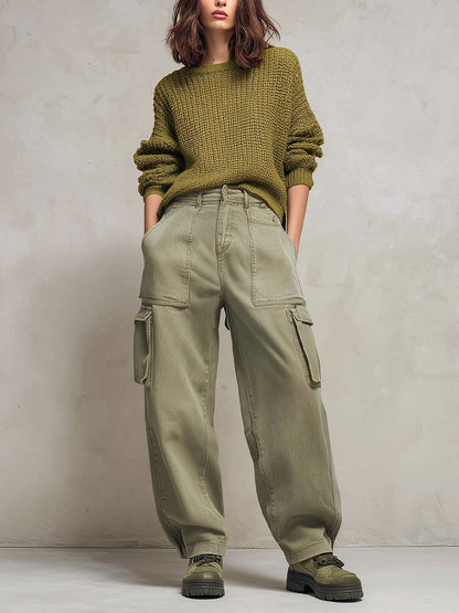 Chunky Knit Olive Green Sweater