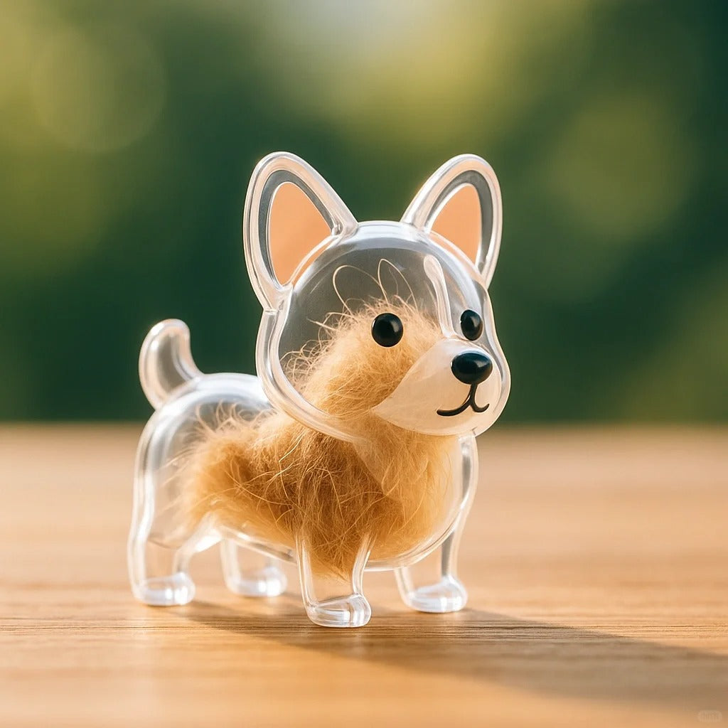 Dog Hair Collector Keychain Charm Memorial Storage Box