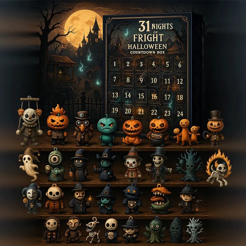 🎃31 Nights of Fright – Halloween Countdown Box with Figurines