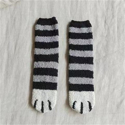 Lovely Cat Paw Inspired Fuzzy Plush Socks