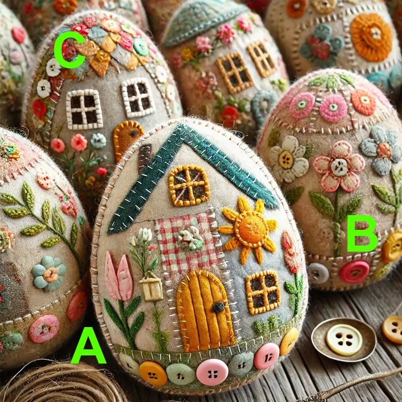 🏡🥚Patchwork Felt Egg House DIY Kit