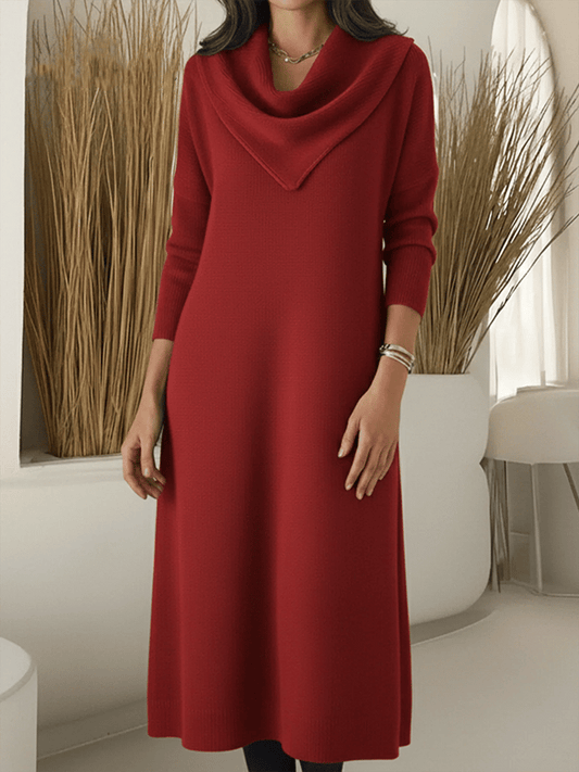 Women'S Casual Solid Color Long-Sleeved Dress