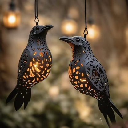 Handmade Gothic Raven Hanging Lantern