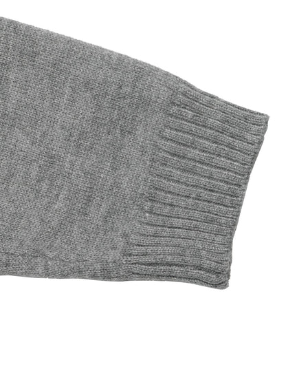 Two-Tone Polo Collar Faux Two-Piece Knit Sweater