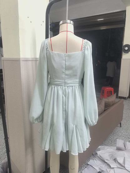 Vintage Western Style Off-the-Shoulder Cross Waist Ruffle Mini Dress | Y2K Slimming A-Line Dress