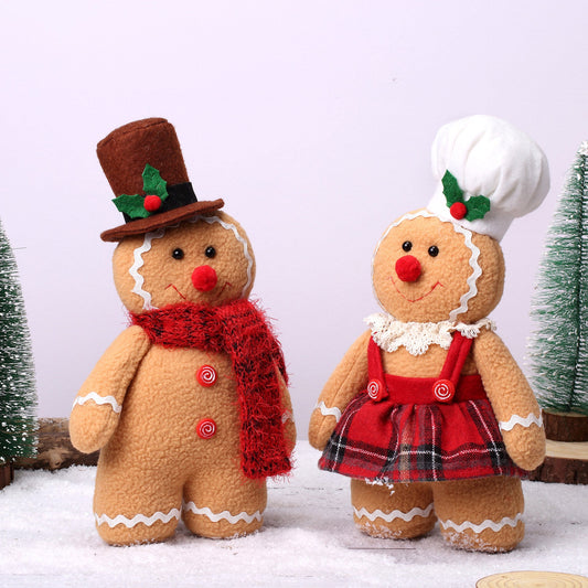 Christmas Decoration Gingerbread Man Baby Doll Decoration Wool Dwarf Doll