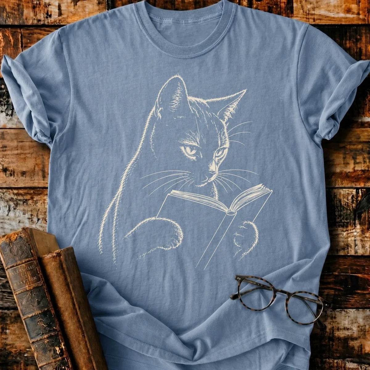 Russian Blue Reading T-Shirt