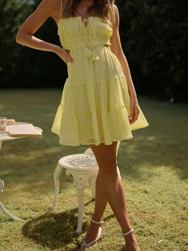 Strappy ruched dress
