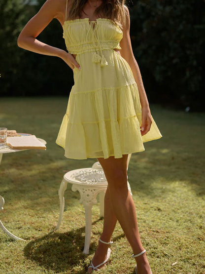 Strappy ruched dress