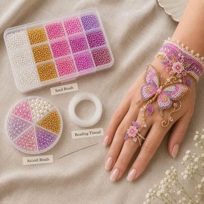 ✨ DIY Beaded Hand Bracelet Kit – Create Your Own Wearable Art