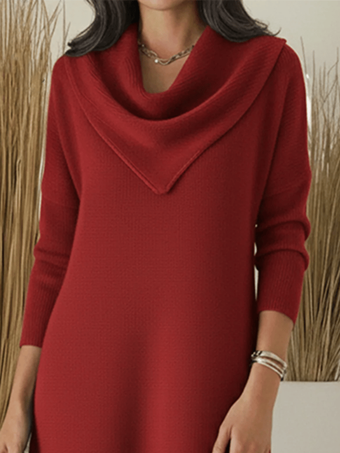 Women'S Casual Solid Color Long-Sleeved Dress