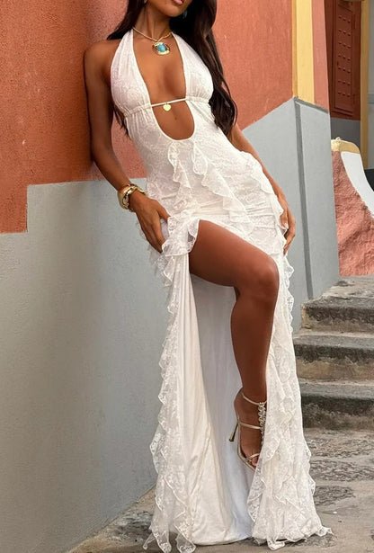 Sexy Halter Deep V Dress