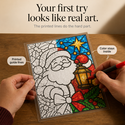 NoelGlow – Foil-Backed Christmas Stained Glass Art Kit