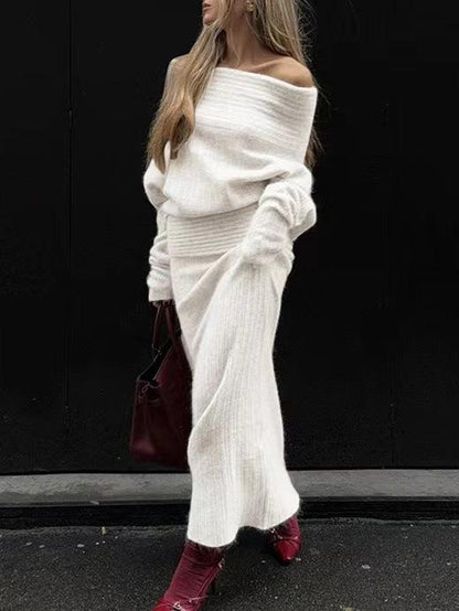 One-shoulder Top Half-body Skirt Two-piece Set
