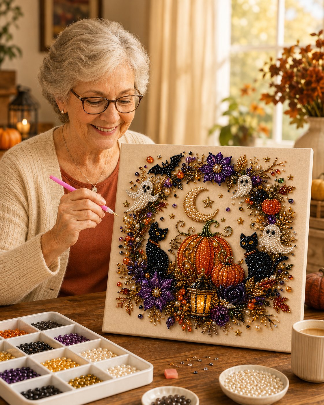 👻✨ Halloween Pearl Art DIY Kit – Create Spooky-Cute Magic