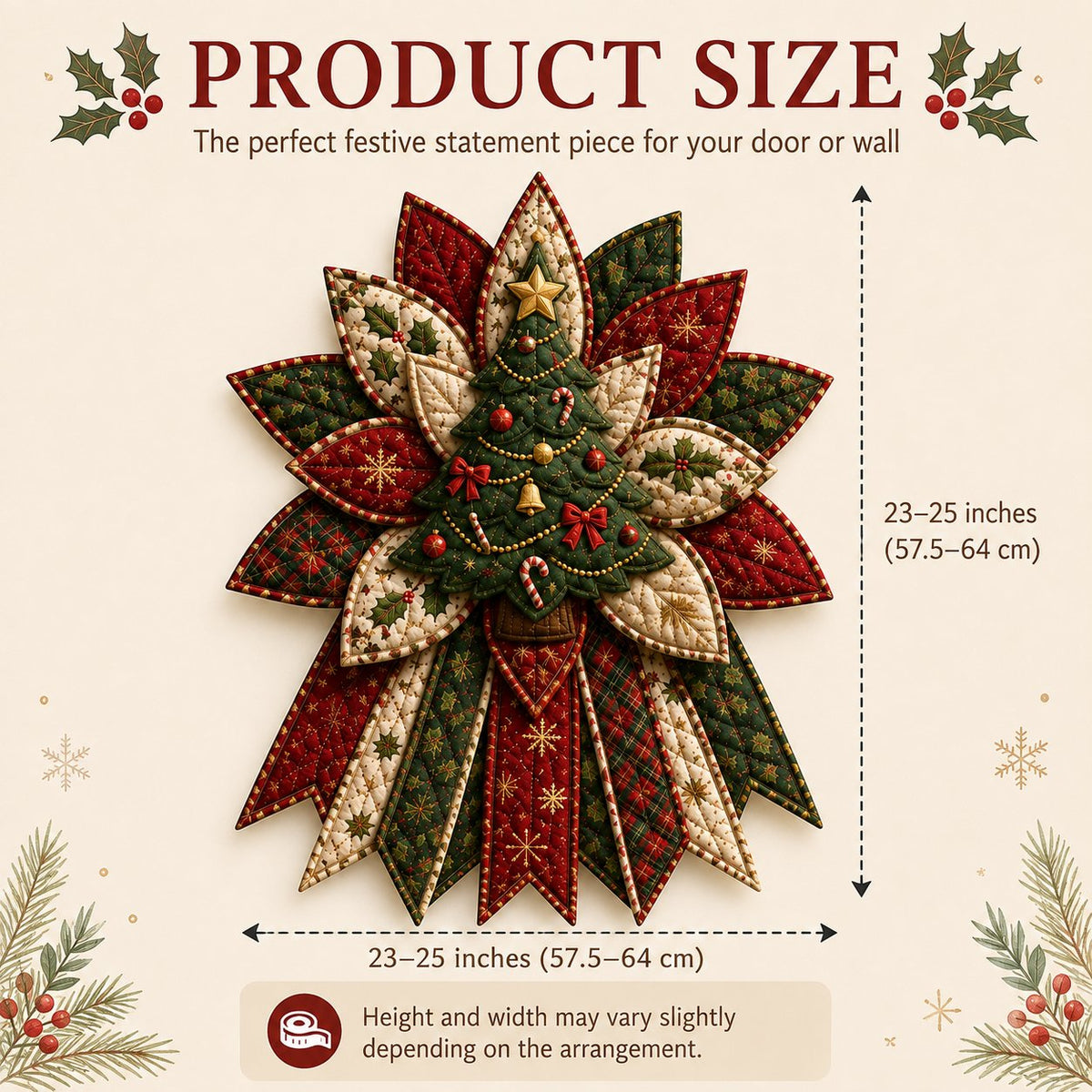 Festive Quilted Christmas Door Hanging DIY Sewing Kit