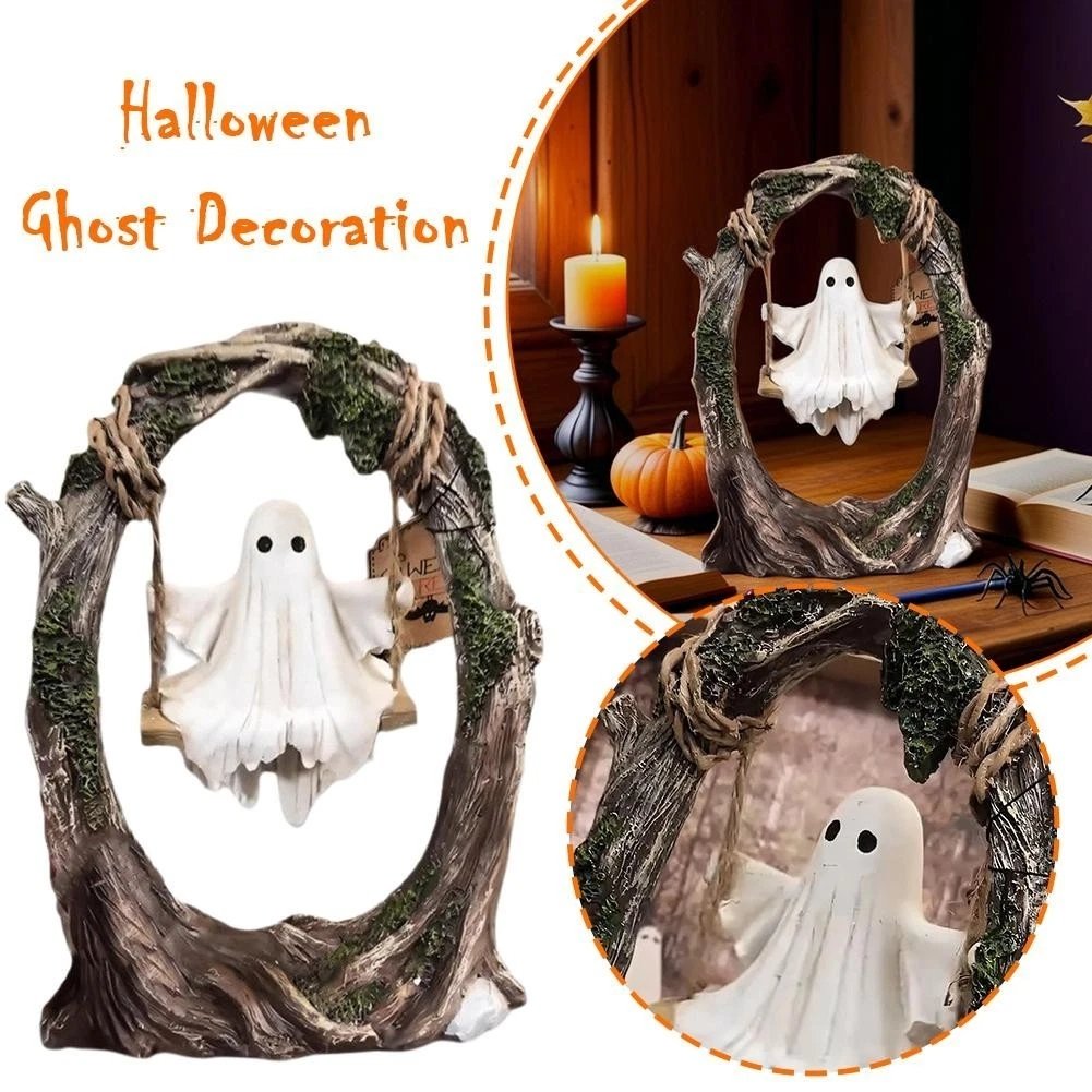 Halloween Swinging Ghost on Tree Swing🎃