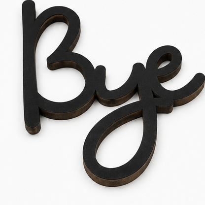 Homely – Love You Bye Wood Wall Script Set with Heart Accent