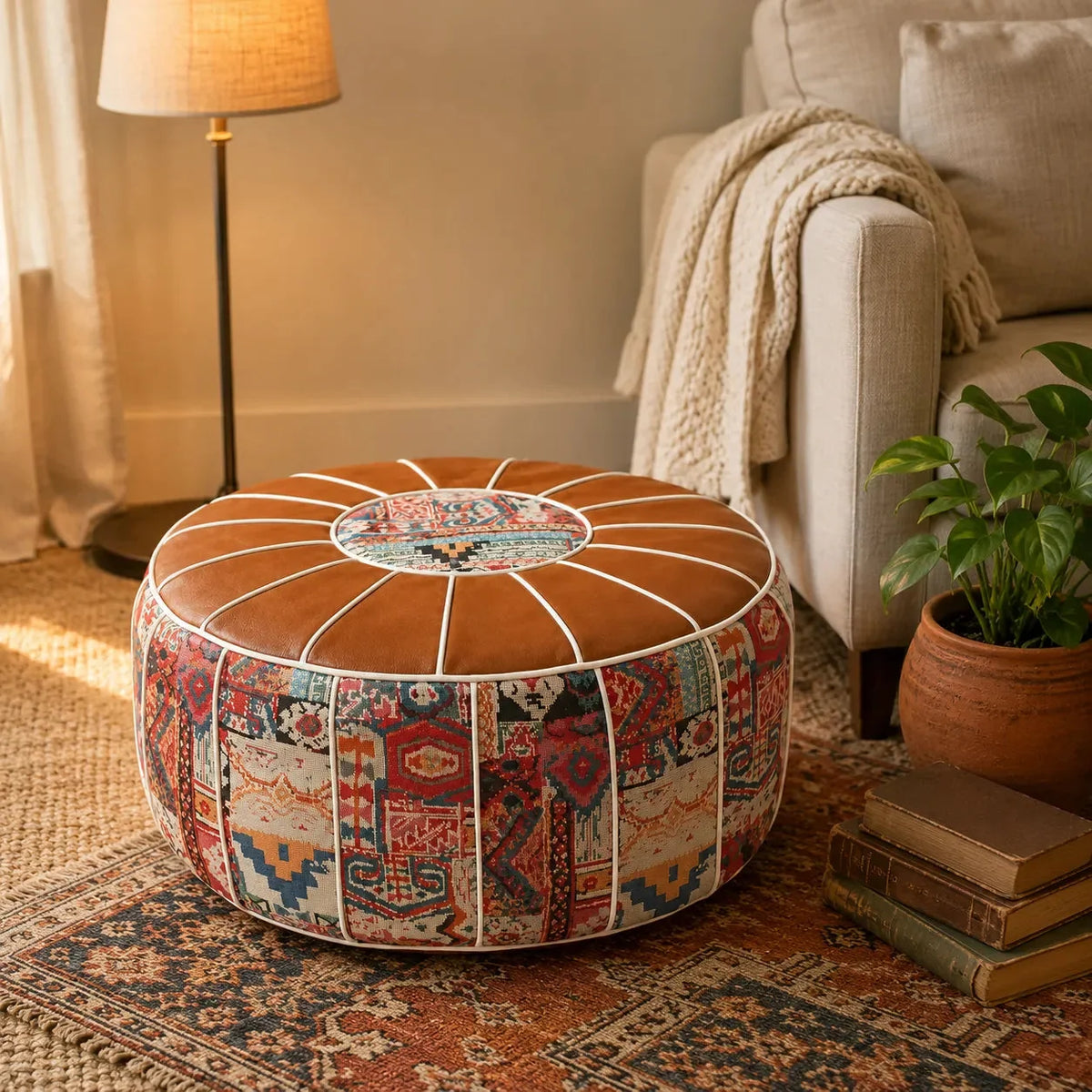 Marokka – Bohemian Storage Ottoman Pouf with Hidden Compartment