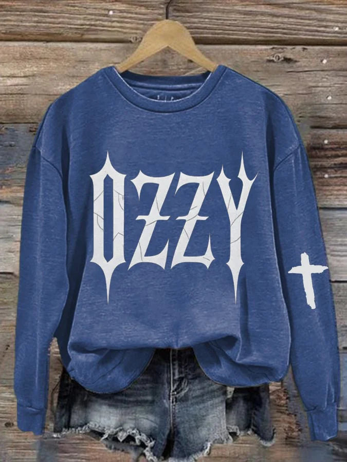 Rock Legend Memorial Print Casual Sweatshirt